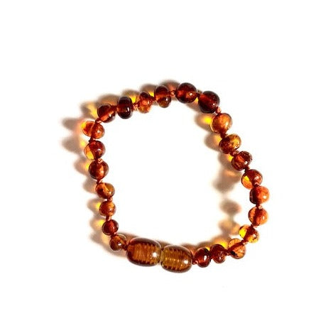 Natural Red Amber Baby Teething Bracelet