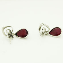 9ct White Gold Star Ruby and Diamond Stud Earrings