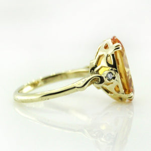 9ct Yellow Gold Citrine and Diamond Dress Ring