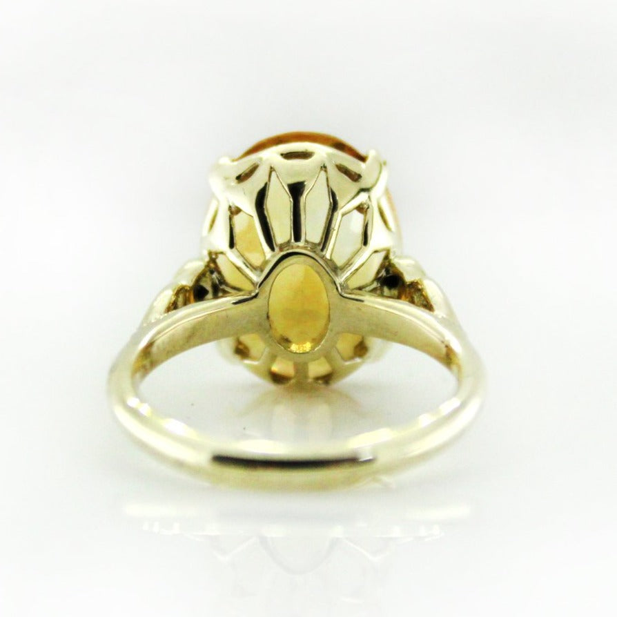 9ct Yellow Gold Citrine and Diamond Dress Ring