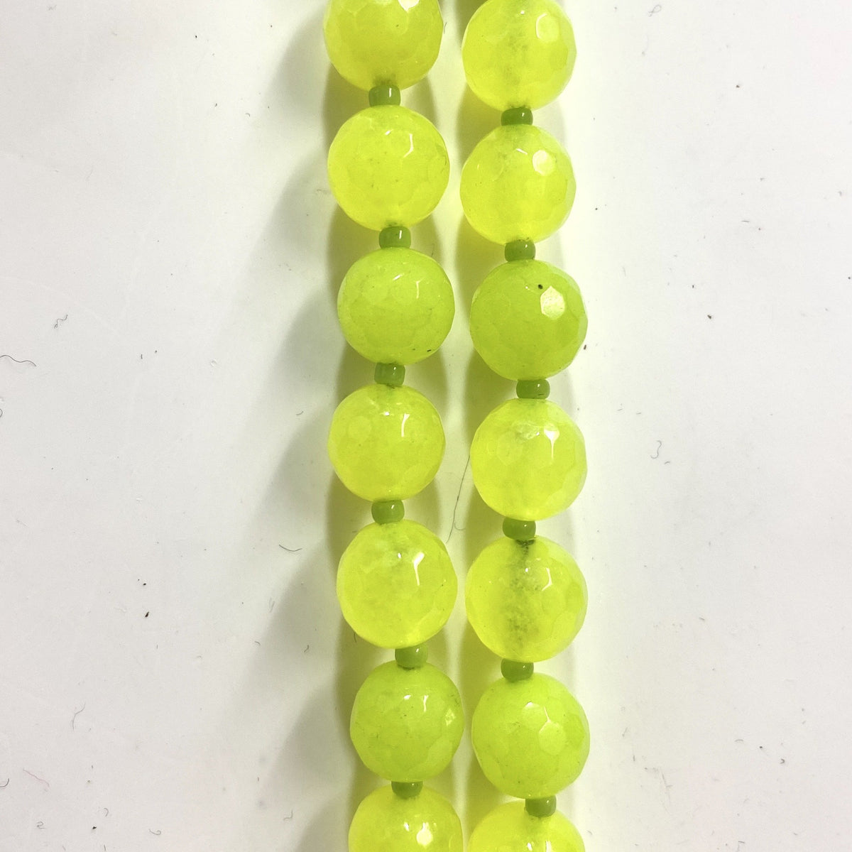 Sterling Silver Faceted Lime Green Crystal Beaded Necklace