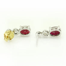 9ct White Gold Ruby and Diamond Drop Stud Earrings