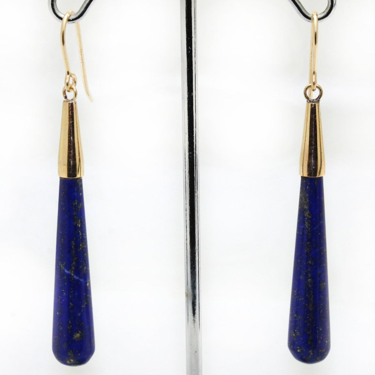 9ct Yellow Gold Lapis Lazuli Drop Earrings
