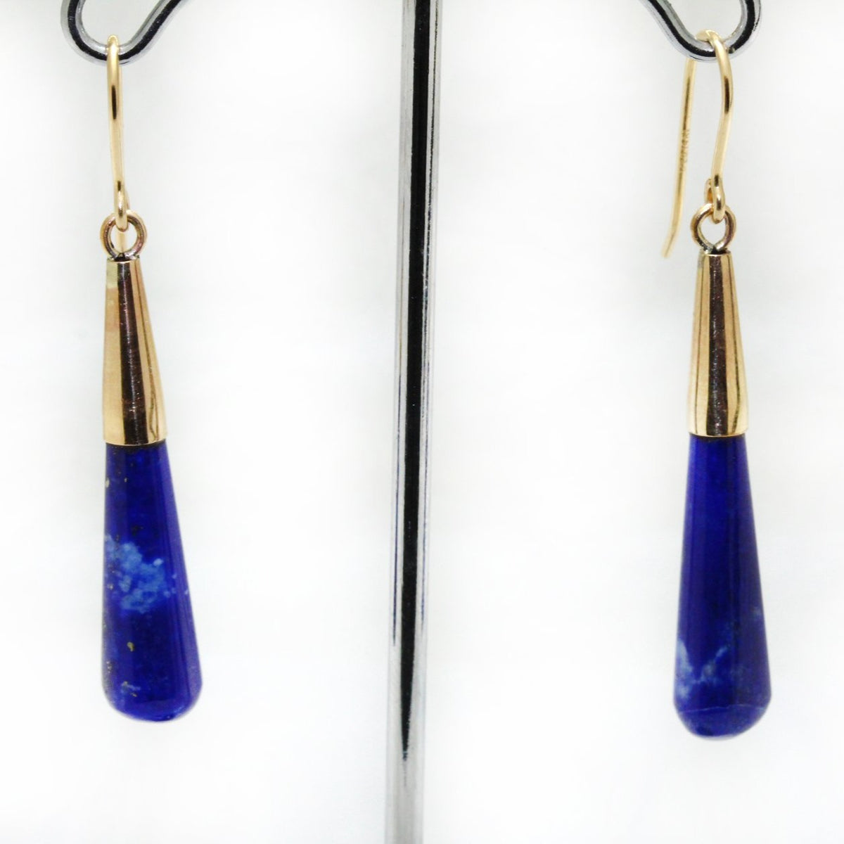 9ct Yellow Gold Lapis Lazuli Drop Earrings