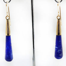 9ct Yellow Gold Lapis Lazuli Drop Earrings
