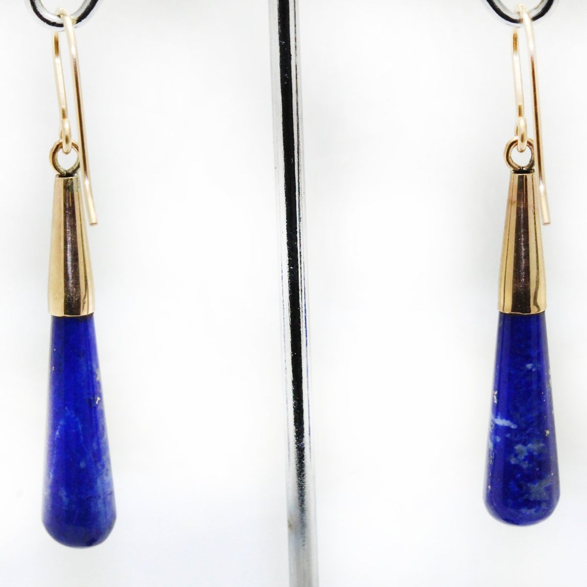 9ct Yellow Gold Lapis Lazuli Drop Earrings