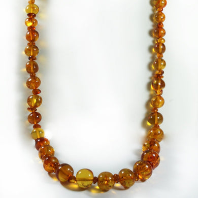 Graduated Beaded Amber Necklace
