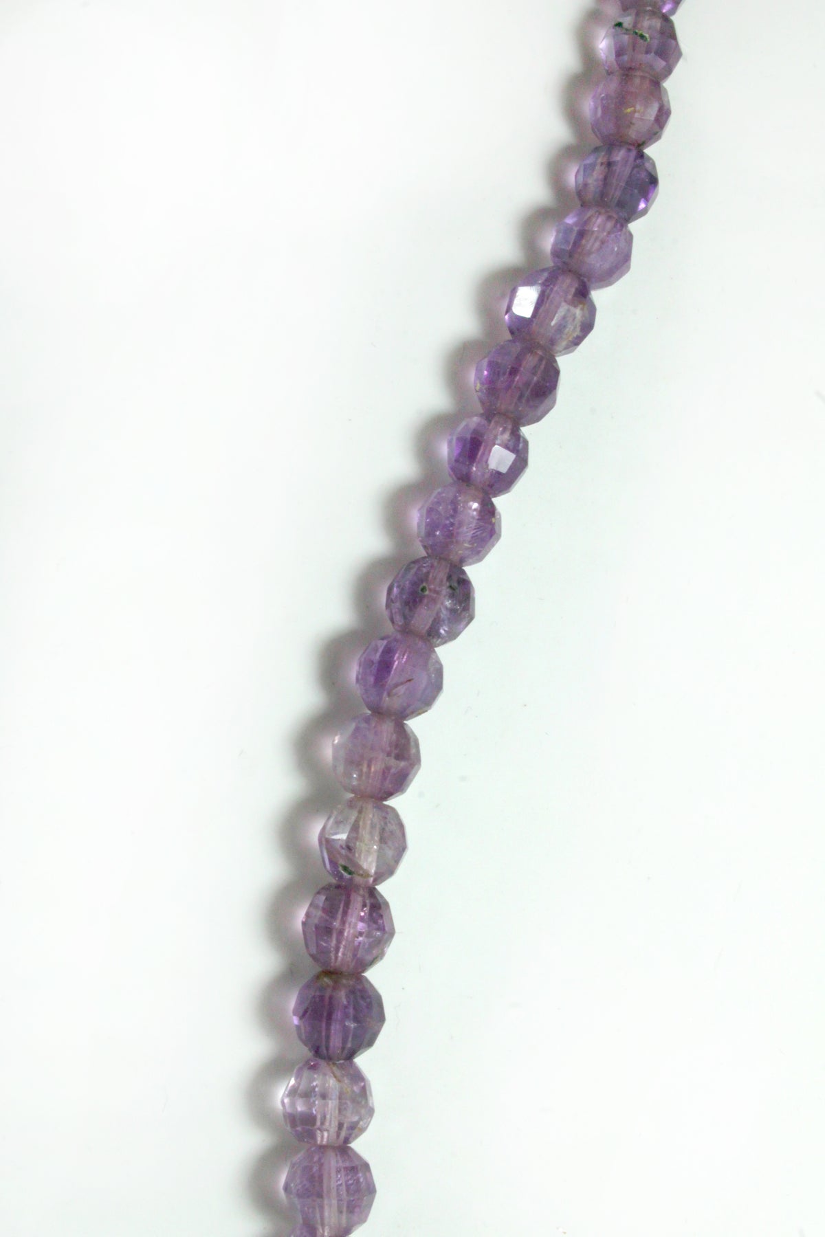 Sterling Silver Amethyst Opera Length Beaded Necklace