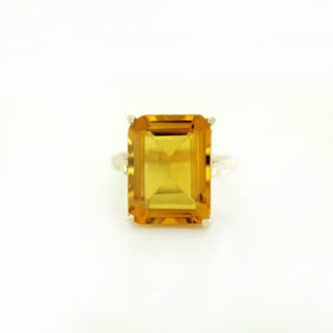 9ct Yellow Gold Yellow Citrine Cocktail Ring