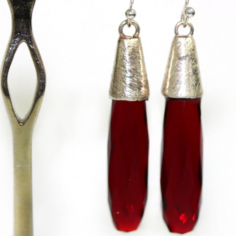 Crystal Sterling Silver Earrings
