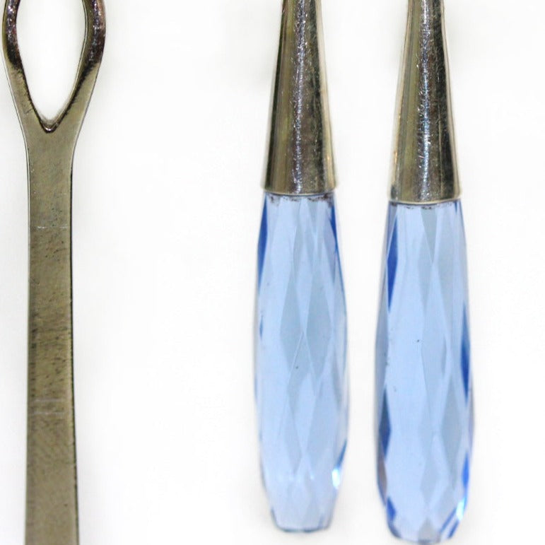 Pale blue Crystal Sterling Silver Earrings