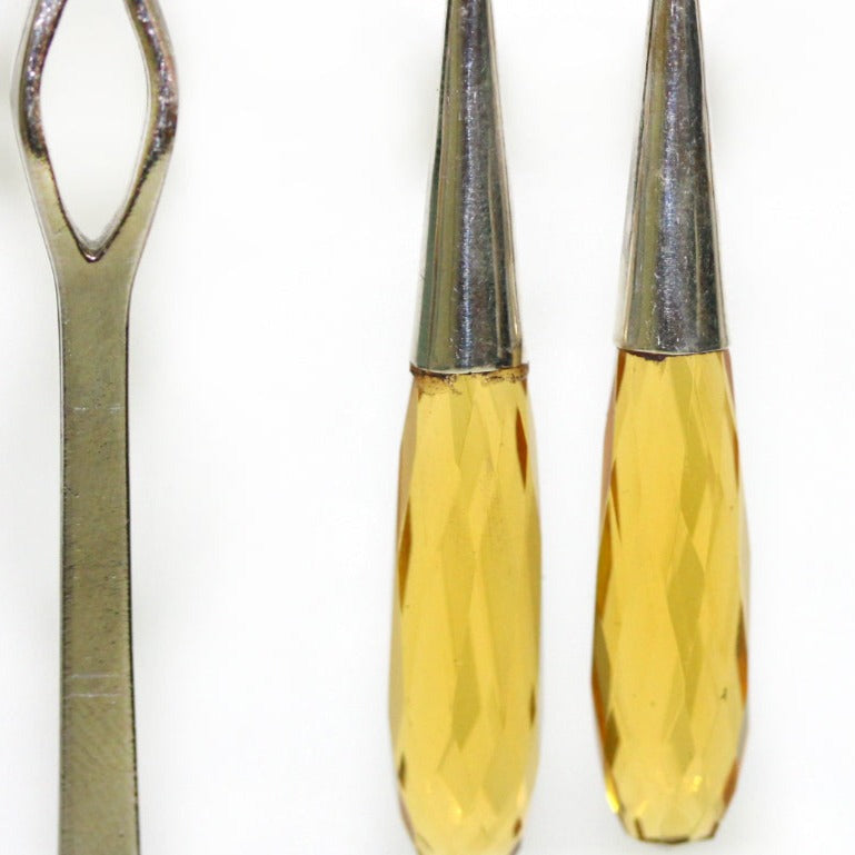 Yellow Crystal Sterling Silver Earrings