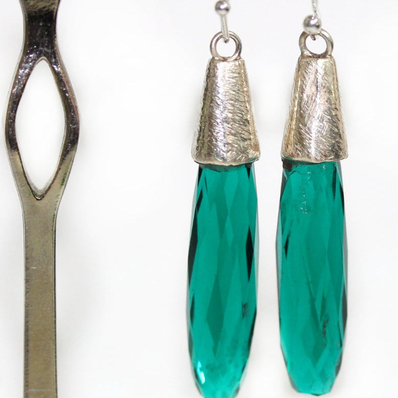 Crystal Sterling Silver Earrings