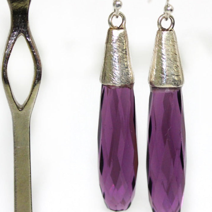 Crystal Sterling Silver Earrings