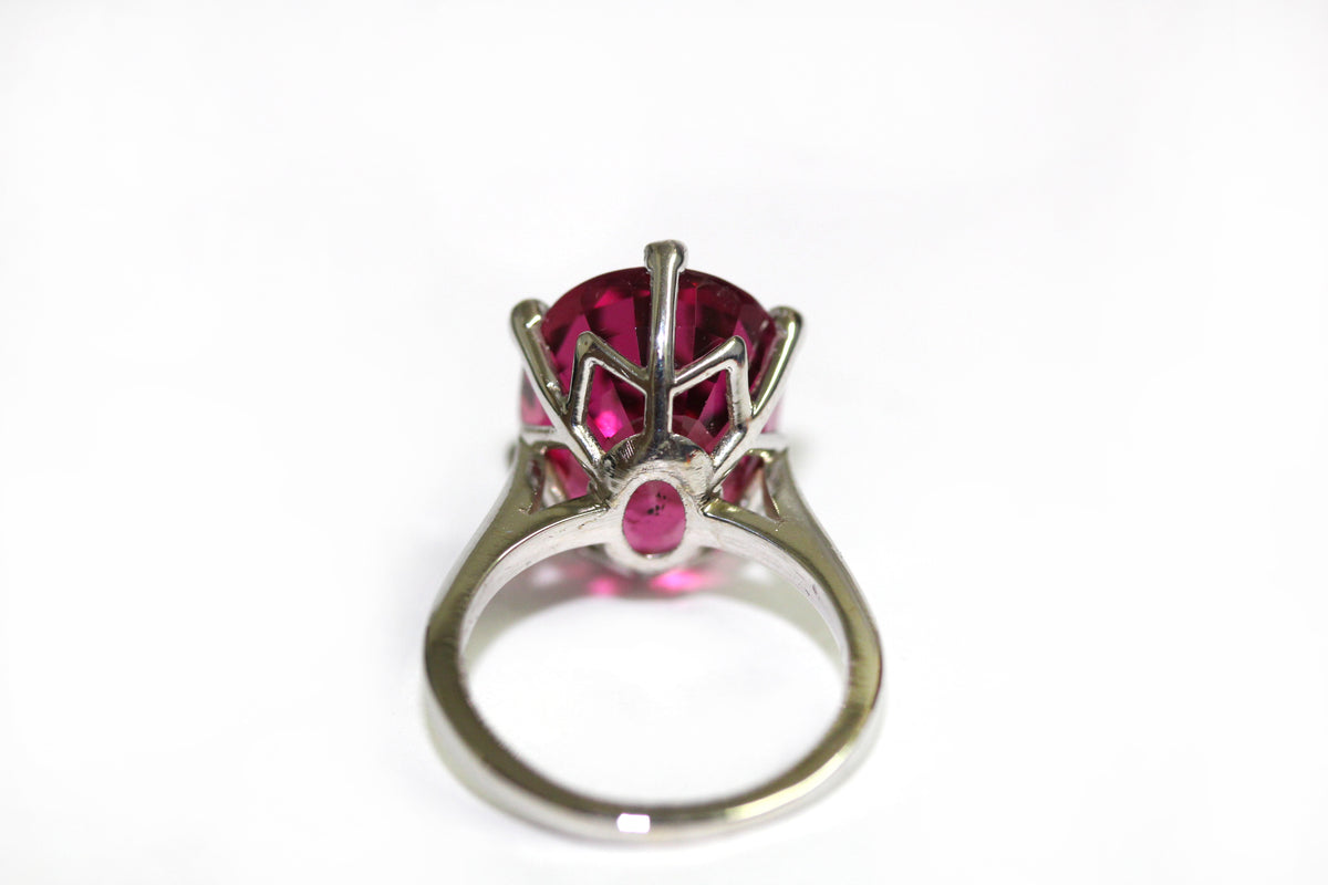 Rubellite Tourmaline Diamond Cocktail Ring