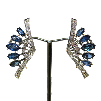 Vintage Sapphire and Diamond Earrings