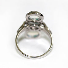 9ct White Gold Moonstone and Diamond Dress Ring