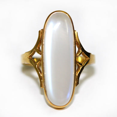 Moonstone High Domed Cabochon 9ct Gold Ring