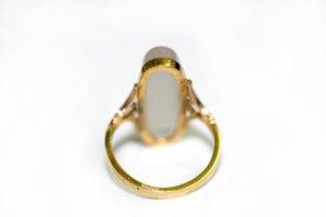 Moonstone High Domed Cabochon 9ct Gold Ring