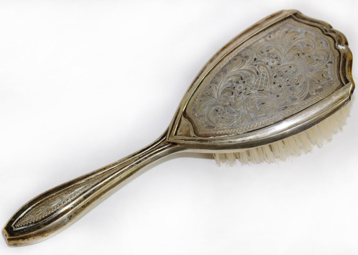 Antique Silver Horsehair Brush