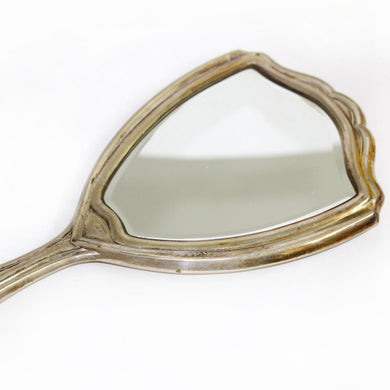 Antique Sterling Silver Engraved Hand Mirror