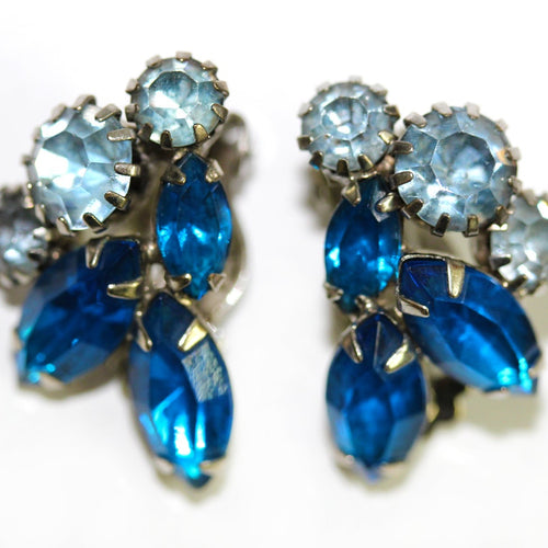 Foil Back Crystal Vintage Clip-on Earrings