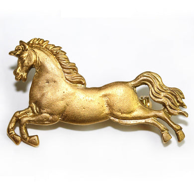 9ct Yellow Gold Horse Brooch