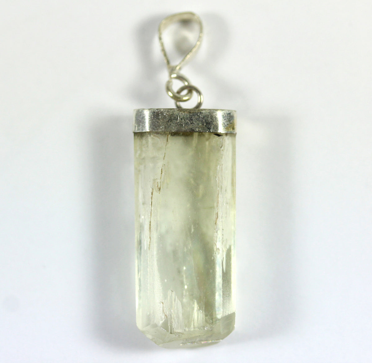 Rock Crystal Drop Pendant with a Sterling Silver Bail