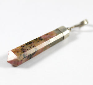 Unakite Gemstone Pendant with Sterling Silver