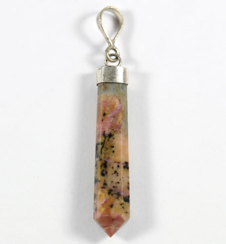 Unakite Gemstone Pendant with Sterling Silver