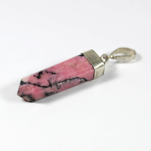 Sterling Silver Rhodanite Carved Pendant