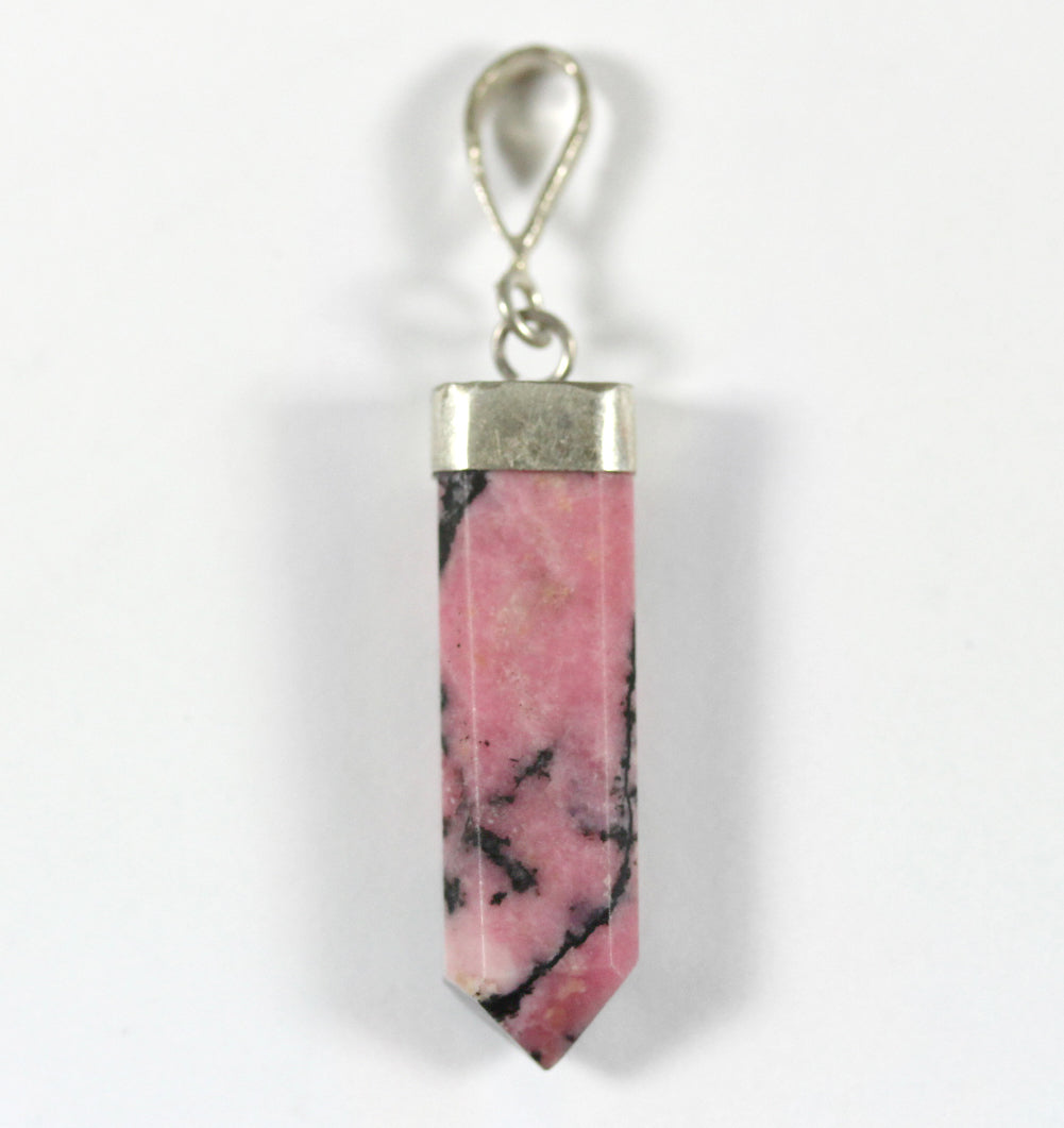 Rhodonite Gemstone with Silver Sterling Bail