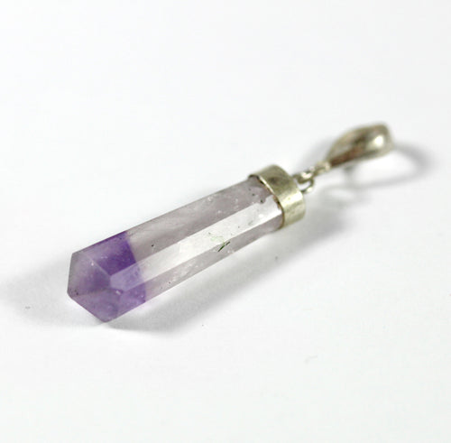 Sterling Silver Amethyst Carved Pendant