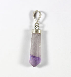Sterling Silver Amethyst Carved Pendant