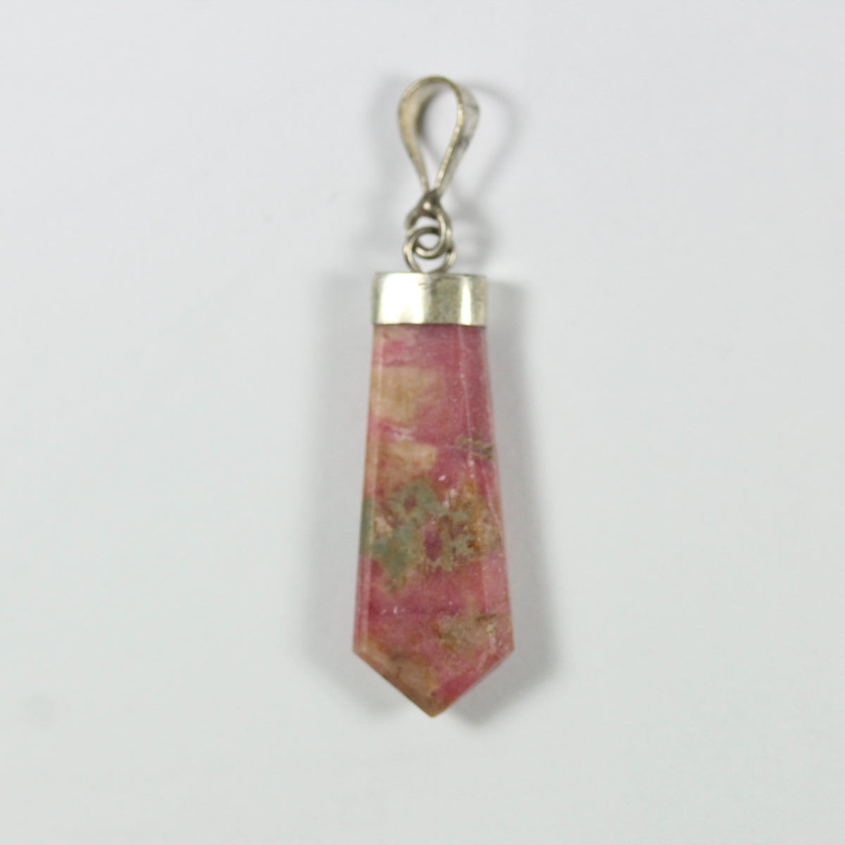 Sterling Silver Rhodanite Carved Pendant