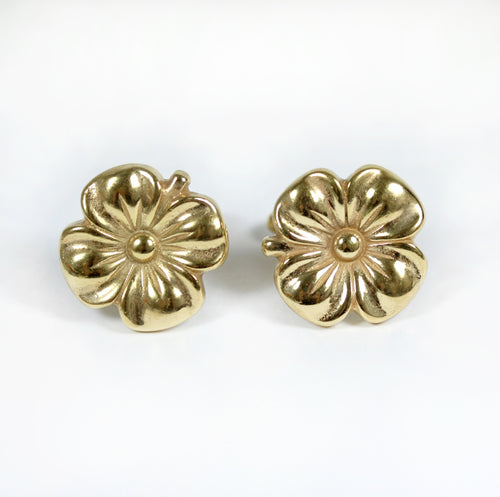 Sterling Silver Yellow Gold Plated Flower Cufflinks