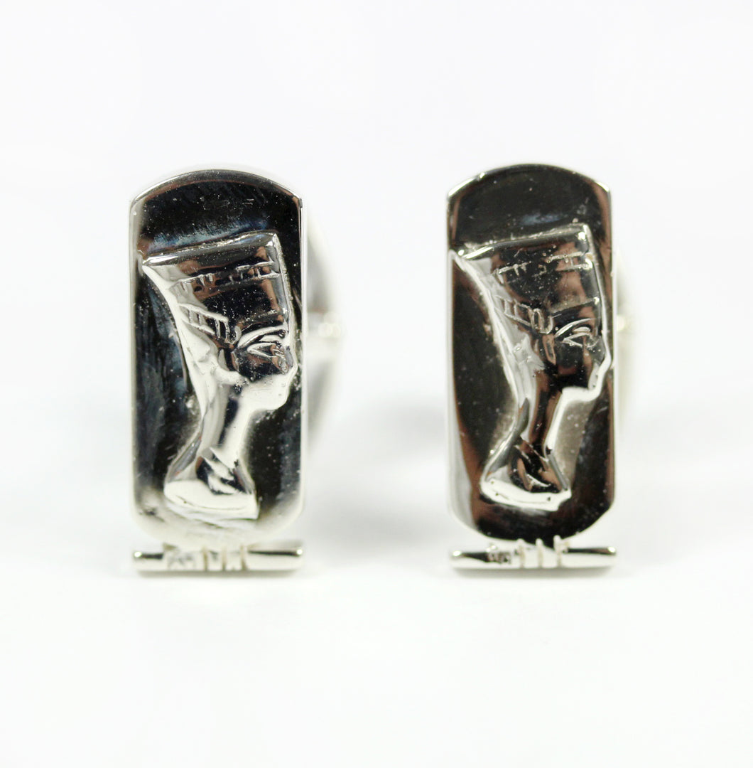 Sterling Silver Nefertiti Cufflinks