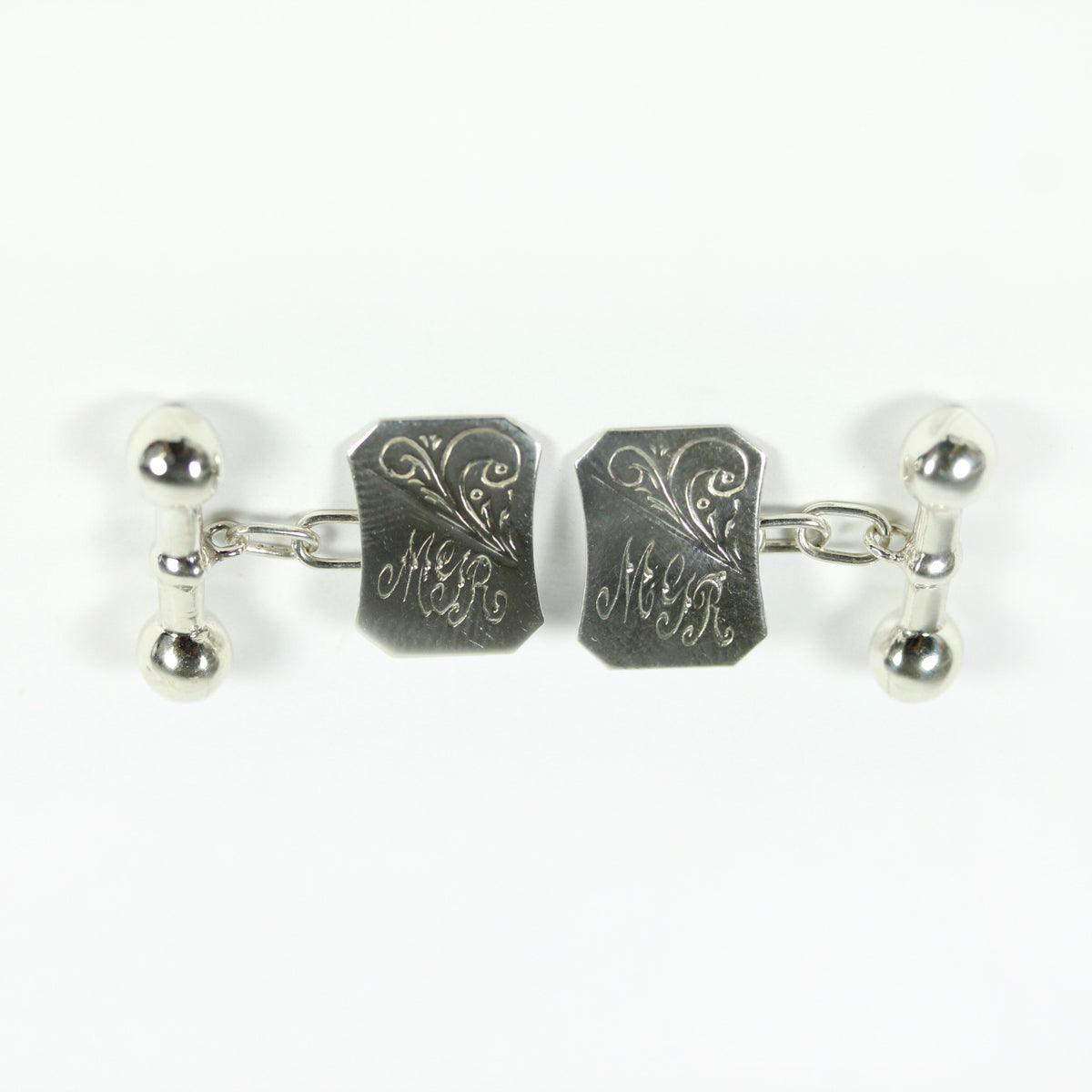 Sterling Silver Engraved Cufflinks