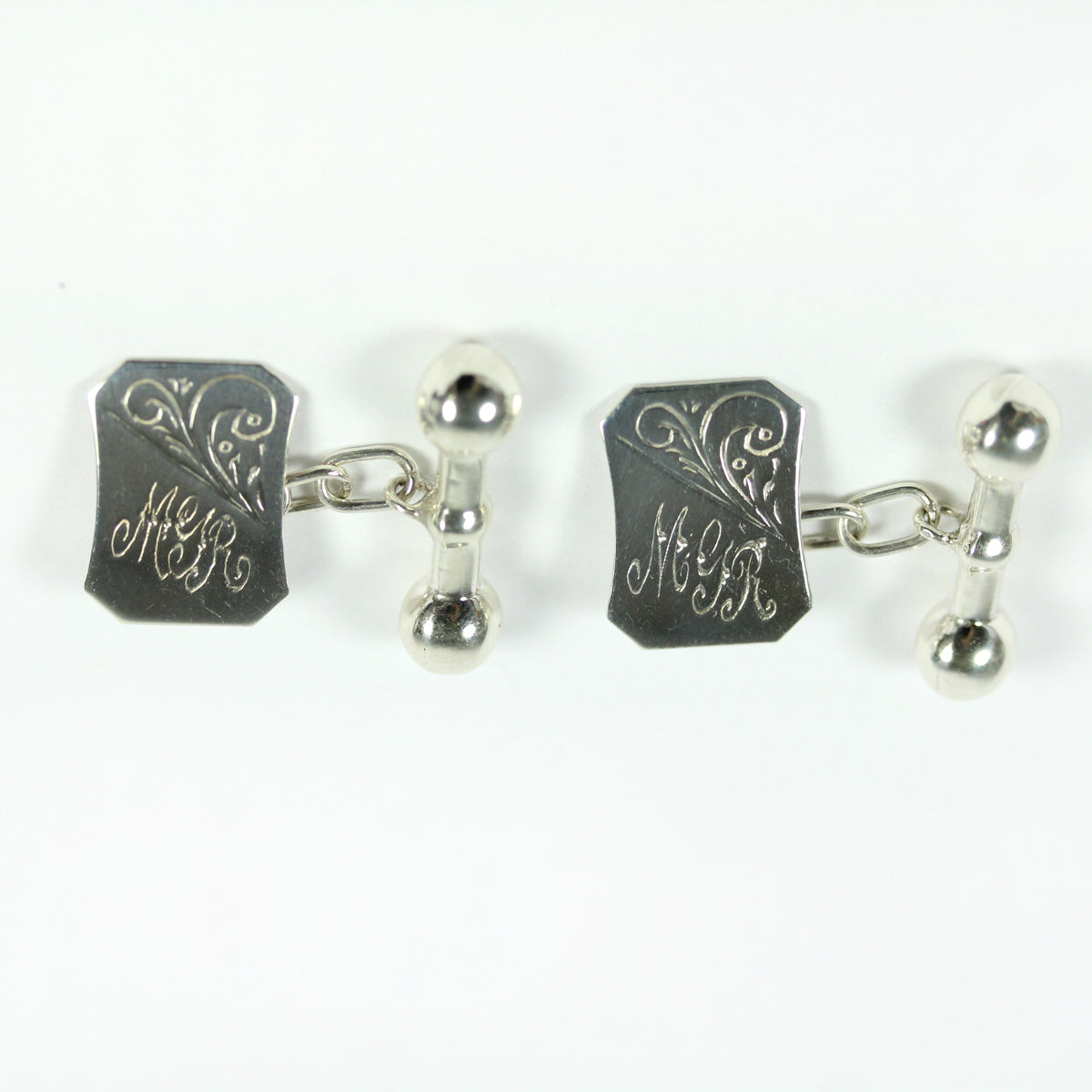 Sterling Silver Engraved Cufflinks