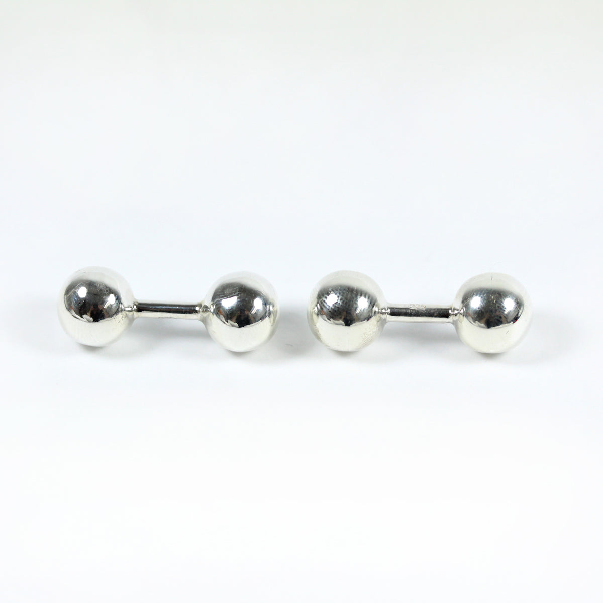 Sterling Silver Dumbbells Cufflinks