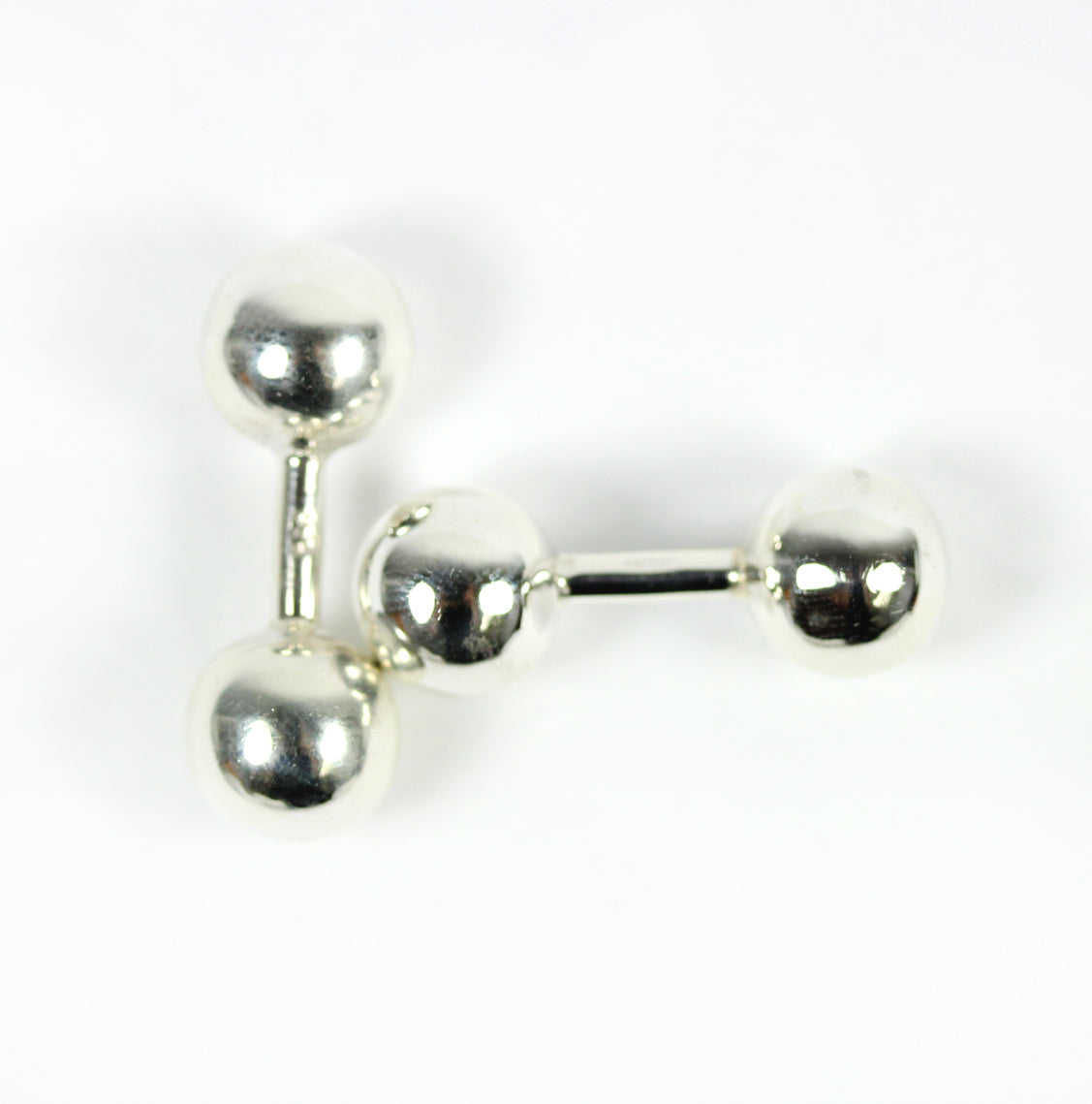 Sterling Silver Dumbbells Cufflinks