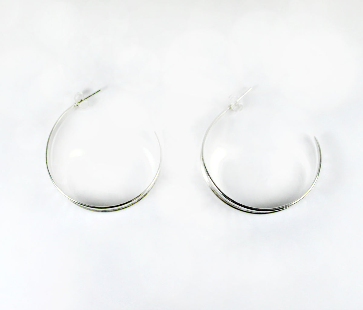 Sterling Silver Half Hoop Earrings