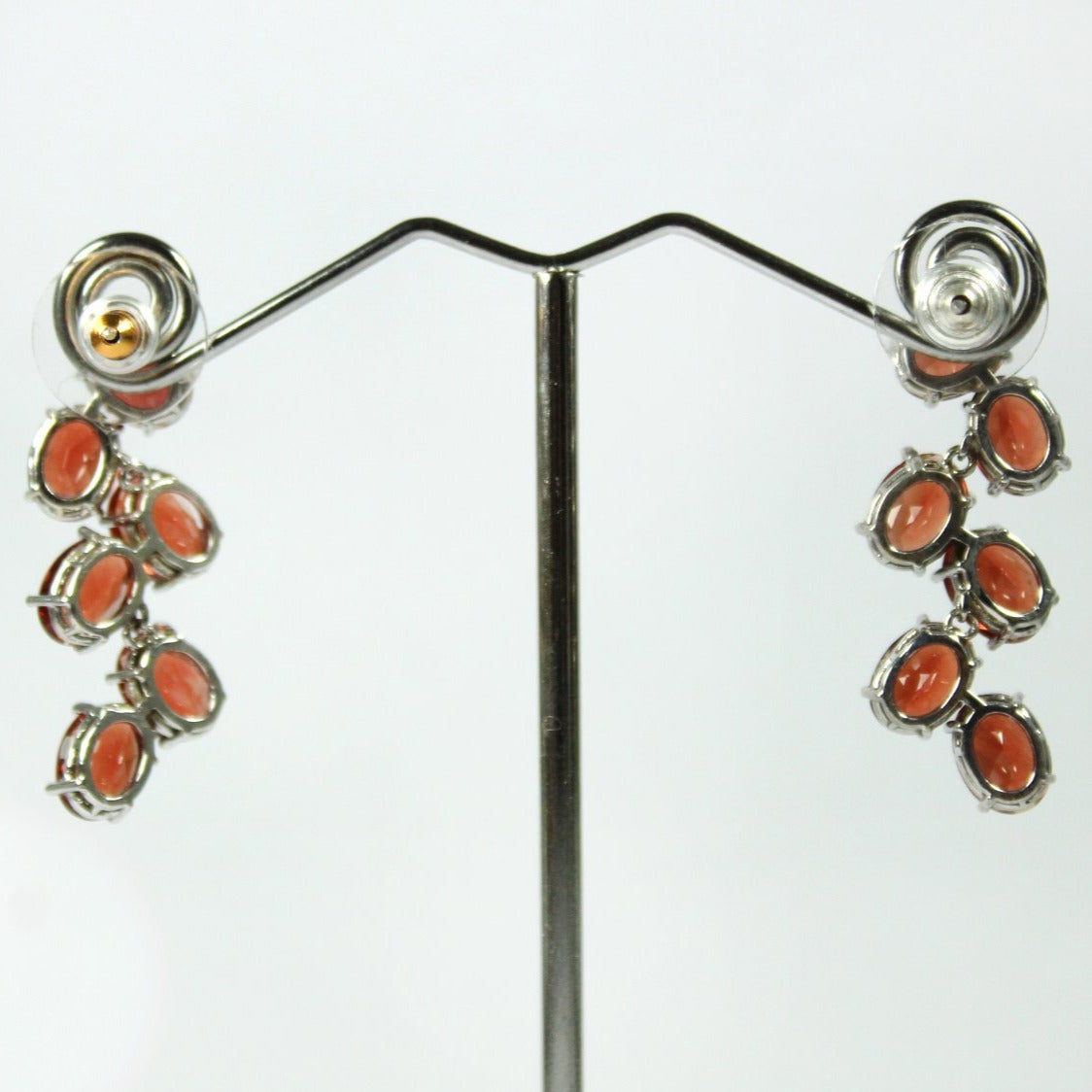 9ct White Gold Andesine Dangle Drop Stud Earrings