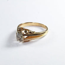 Antique 18ct Yellow Gold Oval Rose Cut Diamond Ring