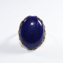 Antique 9ct Yellow Gold Lapis Lazuli Dress Ring