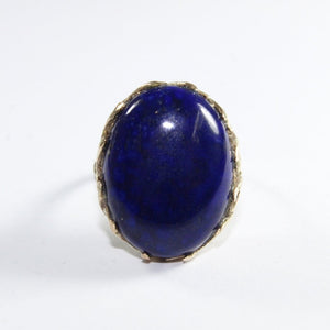 Antique 9ct Yellow Gold Lapis Lazuli Dress Ring