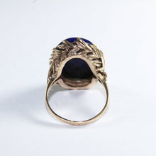 Antique 9ct Yellow Gold Lapis Lazuli Dress Ring