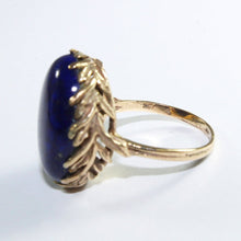 Antique 9ct Yellow Gold Lapis Lazuli Dress Ring