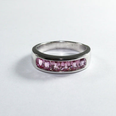 Sterling Silver Pink Sapphire Band