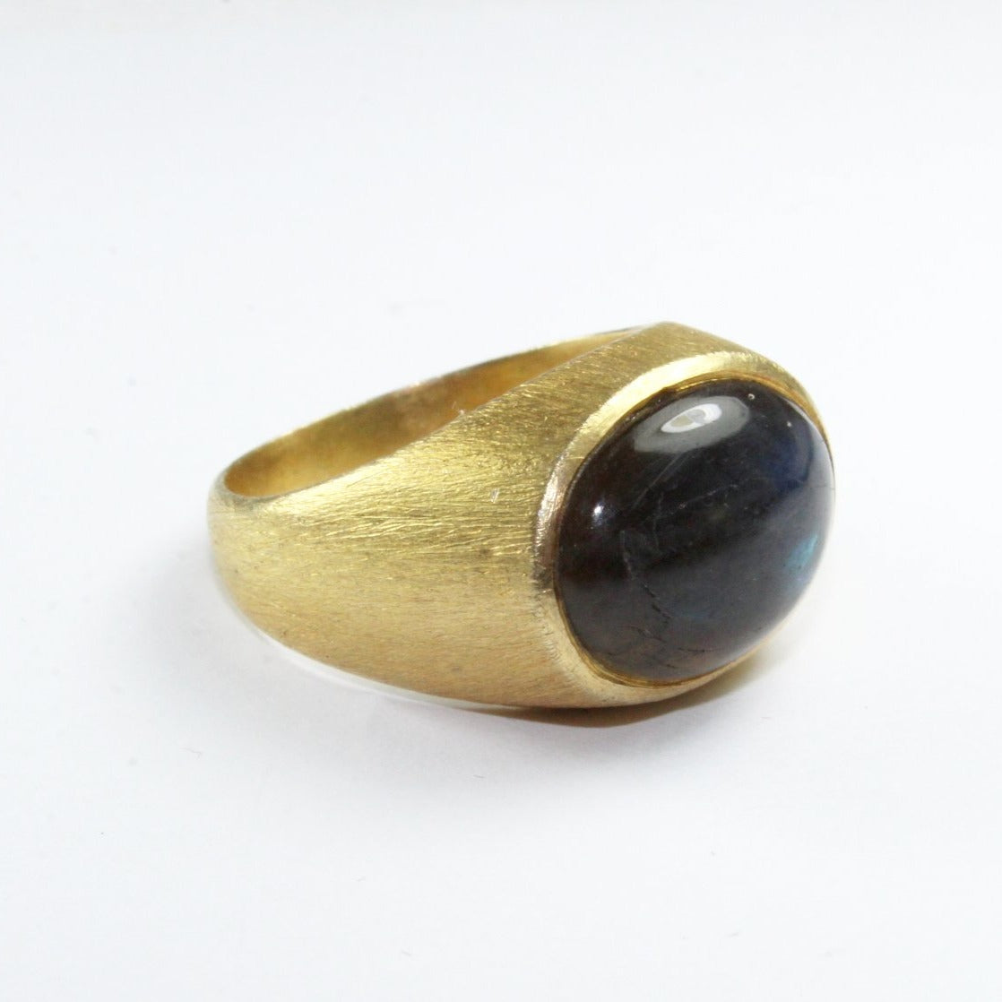 Sterling Silver Gold Plated Cabochon Labradorite Ring